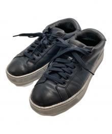Santoni（サントーニ）の古着「エイジング加工ローカットスニーカー」｜ブラック