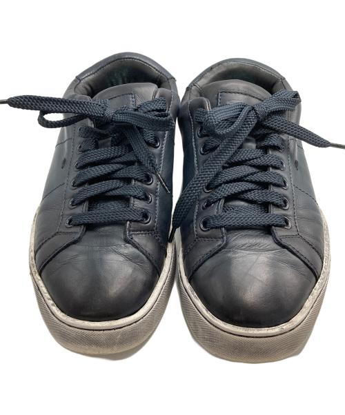 Santoni（サントーニ）Santoni (サントーニ) エイジング加工ローカットスニーカー ブラック サイズ:24の古着・服飾アイテム
