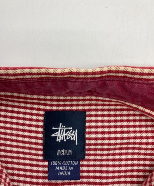 stussy（ステューシー）stussy (ステューシー) [古着]ワンポイント刺繍チェックシャツ レッド サイズ:Mの古着・服飾アイテム