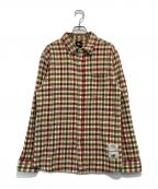 stussyステューシー）の古着「チェックシャツ」｜ベージュ×ブラウン