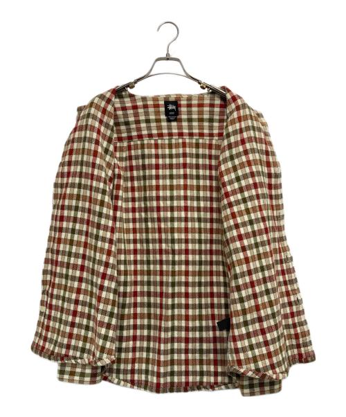 stussy（ステューシー）stussy (ステューシー) チェックシャツ ベージュ×ブラウン サイズ:Mの古着・服飾アイテム