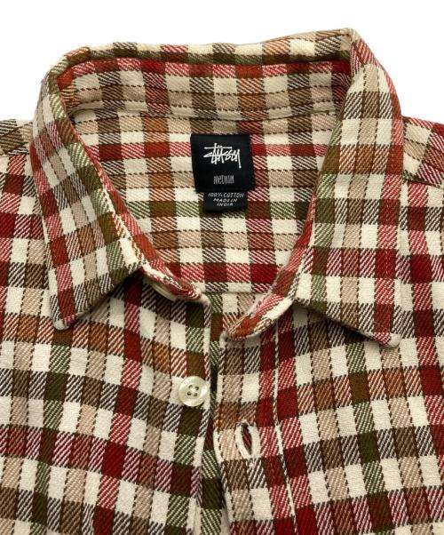stussy（ステューシー）stussy (ステューシー) チェックシャツ ベージュ×ブラウン サイズ:Mの古着・服飾アイテム