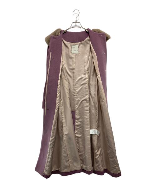 HER LIP TO（ハーリップトゥ）HER LIP TO (ハーリップトゥ) ファー付きウール混コート ピンク サイズ:Sの古着・服飾アイテム