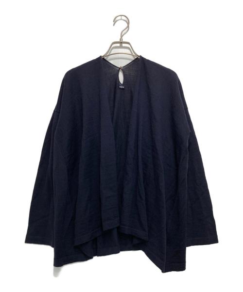 45R（フォーティファイブ・アール）45R (フォーティファイブ・アール) ウォッシャブルウールカシュクール カーディガン ネイビーの古着・服飾アイテム