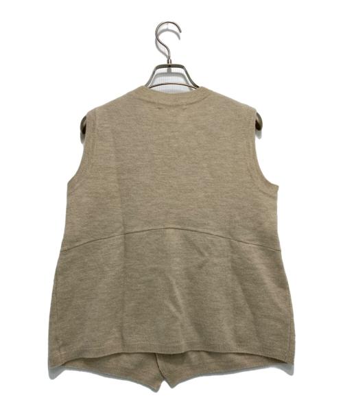 45R（フォーティファイブ・アール）45R (フォーティファイブ・アール) フラワーモチーフ フロート縮絨 ニット ベスト ベージュ サイズ:3の古着・服飾アイテム