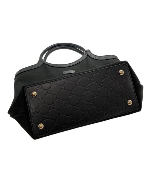 GUCCI（グッチ）GUCCI (グッチ) レザーハンドルトートバッグ ブラックの古着・服飾アイテム