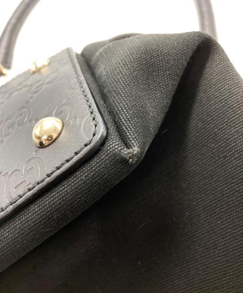 GUCCI（グッチ）GUCCI (グッチ) レザーハンドルトートバッグ ブラックの古着・服飾アイテム