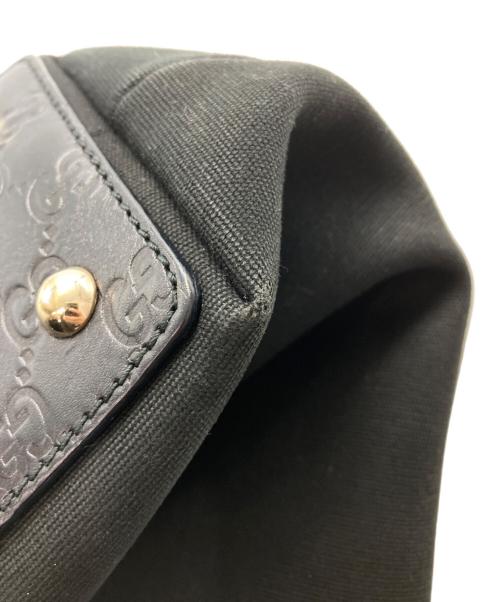 GUCCI（グッチ）GUCCI (グッチ) レザーハンドルトートバッグ ブラックの古着・服飾アイテム
