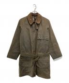 Barbourバブアー）の古着「[古着]80’sソルウェイジッパー ワックスコットン オイルドジャケット」｜カーキ