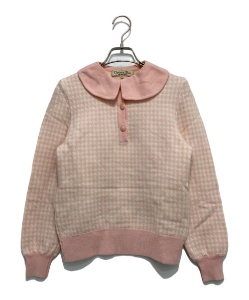 Christian Dior（クリスチャン ディオール）Christian Dior (クリスチャン ディオール) ニットポロシャツ ピンク サイズ:Mの古着・服飾アイテム