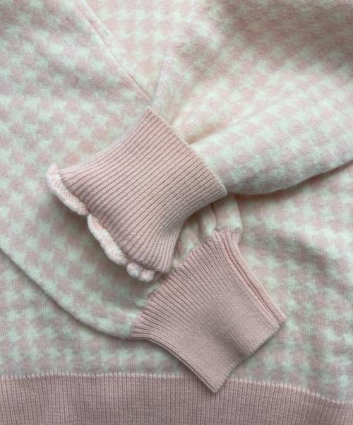 Christian Dior（クリスチャン ディオール）Christian Dior (クリスチャン ディオール) ニットポロシャツ ピンク サイズ:Mの古着・服飾アイテム