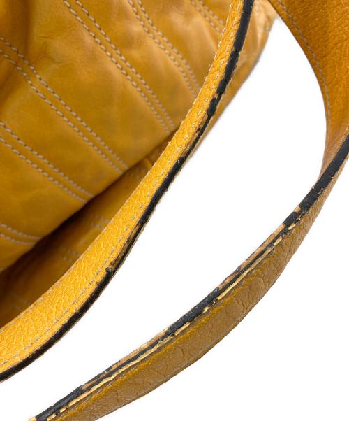 CELINE（セリーヌ）CELINE (セリーヌ) ストライプステッチハンドバッグ イエローの古着・服飾アイテム