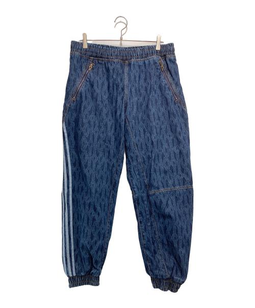 adidas（アディダス）adidas (アディダス) Ivy Park (アイヴィーパーク) Monogram Denim Track Pant インディゴ サイズ:2XOの古着・服飾アイテム
