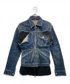 YOHJI YAMAMOTOヨウジヤマモト）の古着「ニットドッキング ジップアップデニムジャケット」｜インディゴ