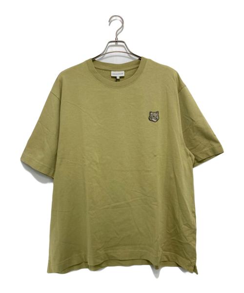 maison kitsune（メゾンキツネ）maison kitsune (メゾンキツネ) フォックスヘッド オーバーサイズTシャツ ベージュ サイズ:XL 未使用品の古着・服飾アイテム