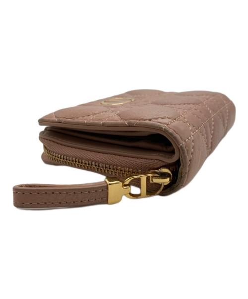 Christian Dior（クリスチャン ディオール）Christian Dior (クリスチャン ディオール) カナージュ Caro Scarlet /カロ スカーレットウォレット ピンクの古着・服飾アイテム