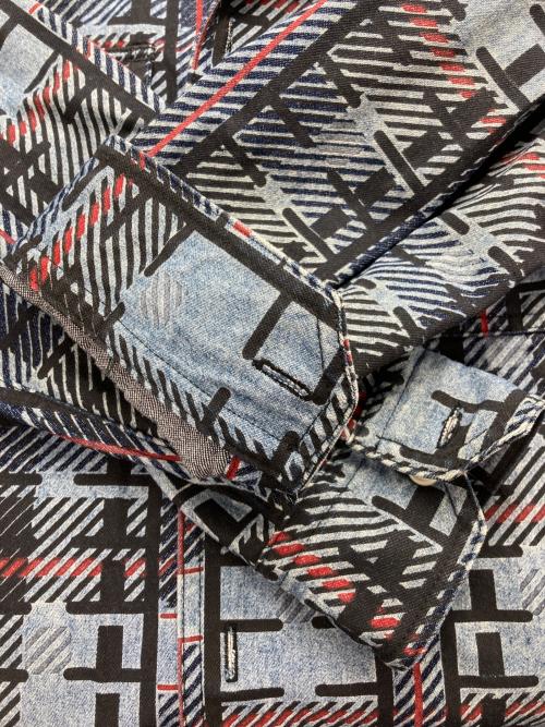 C.E（シーイー）C.E (シーイー) CHECK PRINT DENIM SHIRT インディゴ サイズ:Mの古着・服飾アイテム