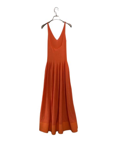 CFCL（シーエフシーエル）CFCL (シーエフシーエル) GATHERED CUPRO DRESS ギャザーキュプラドレス オレンジ サイズ:1の古着・服飾アイテム
