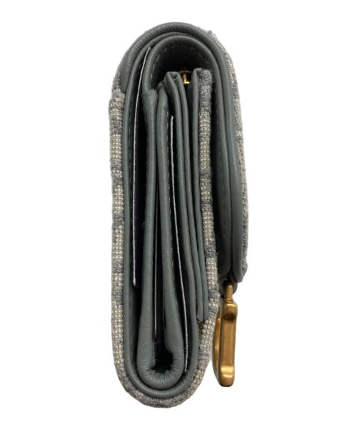 Christian Dior（クリスチャン ディオール）Christian Dior (クリスチャン ディオール) Saddle Lotus ウォレット グレーの古着・服飾アイテム