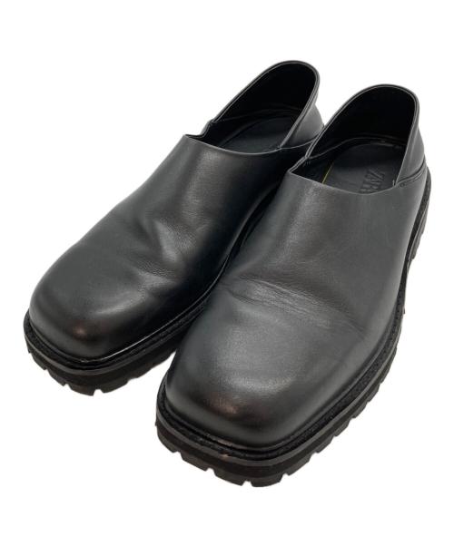 ZARA（ザラ）ZARA (ザラ) スクエアトゥスリッポン ブラック サイズ:42の古着・服飾アイテム