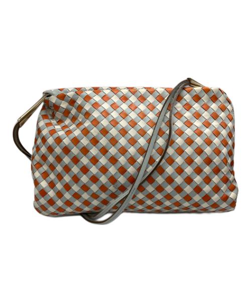 BOTTEGA VENETA（ボッテガベネタ）BOTTEGA VENETA (ボッテガベネタ) [OLD]インチレチャートショルダーバッグ スカイブルー×オレンジの古着・服飾アイテム