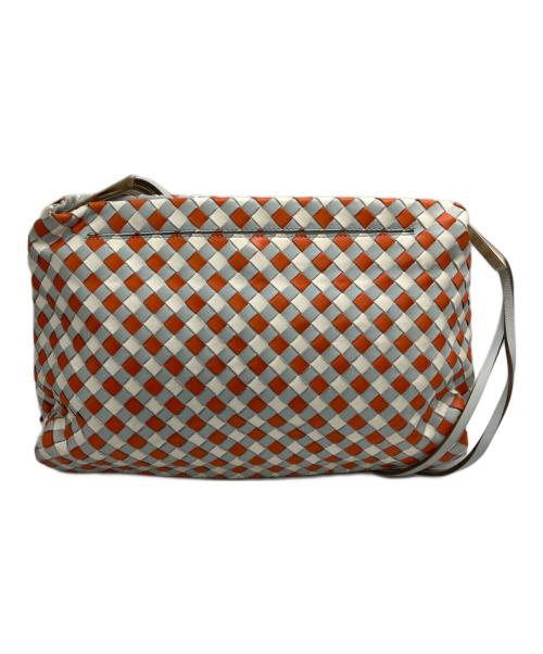 BOTTEGA VENETA（ボッテガベネタ）BOTTEGA VENETA (ボッテガベネタ) [OLD]インチレチャートショルダーバッグ スカイブルー×オレンジの古着・服飾アイテム