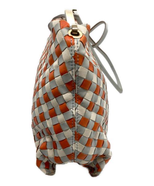 BOTTEGA VENETA（ボッテガベネタ）BOTTEGA VENETA (ボッテガベネタ) [OLD]インチレチャートショルダーバッグ スカイブルー×オレンジの古着・服飾アイテム