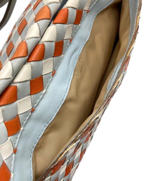 BOTTEGA VENETA（ボッテガベネタ）BOTTEGA VENETA (ボッテガベネタ) [OLD]インチレチャートショルダーバッグ スカイブルー×オレンジの古着・服飾アイテム