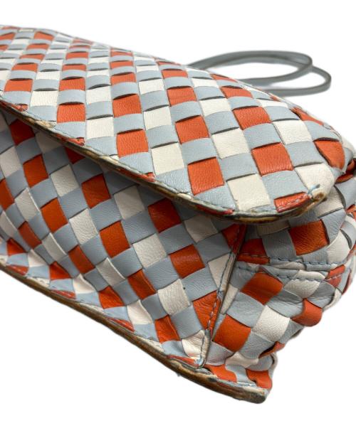 BOTTEGA VENETA（ボッテガベネタ）BOTTEGA VENETA (ボッテガベネタ) [OLD]インチレチャートショルダーバッグ スカイブルー×オレンジの古着・服飾アイテム