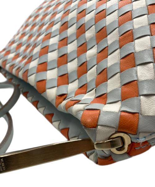 BOTTEGA VENETA（ボッテガベネタ）BOTTEGA VENETA (ボッテガベネタ) [OLD]インチレチャートショルダーバッグ スカイブルー×オレンジの古着・服飾アイテム