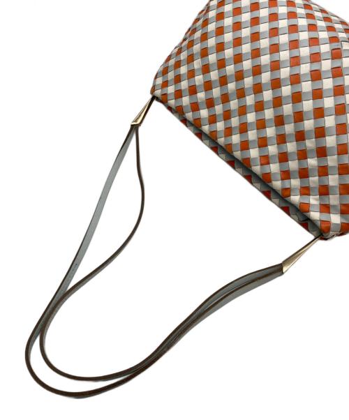 BOTTEGA VENETA（ボッテガベネタ）BOTTEGA VENETA (ボッテガベネタ) [OLD]インチレチャートショルダーバッグ スカイブルー×オレンジの古着・服飾アイテム