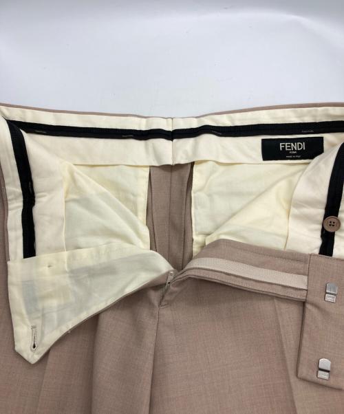 FENDI（フェンディ）FENDI (フェンディ) ウールスラックス ベージュ サイズ:46の古着・服飾アイテム