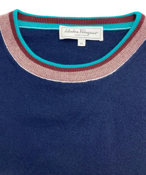 Salvatore Ferragamo（サルヴァトーレ フェラガモ）Salvatore Ferragamo (サルヴァトーレ フェラガモ) ウールニット ネイビー サイズ:XLの古着・服飾アイテム