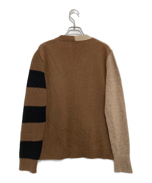 MARNI（マルニ）MARNI (マルニ) カシミヤブレンド ドッキング 切替 ニットカーディガン ベージュ×ブラウン サイズ:40の古着・服飾アイテム