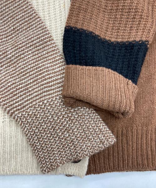 MARNI（マルニ）MARNI (マルニ) カシミヤブレンド ドッキング 切替 ニットカーディガン ベージュ×ブラウン サイズ:40の古着・服飾アイテム
