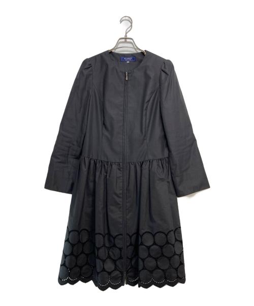 M'S GRACY（エムズグレイシー）M'S GRACY (エムズグレイシー) レース切替ノーカラーコート ネイビー サイズ:38の古着・服飾アイテム