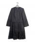 M'S GRACY（エムズグレイシー）の古着「レース切替ノーカラーコート」｜ネイビー
