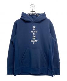 THE NORTH FACE（ザ ノース フェイス）の古着「座標プリントパーカー」｜ネイビー