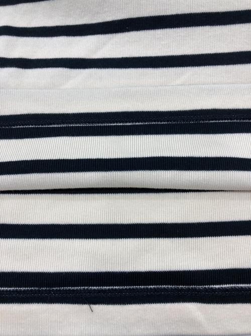 JIL SANDER（ジルサンダー）JIL SANDER (ジルサンダー) T SHIRT SS ボーダーニットカットソー ホワイト×ブラック サイズ:Lの古着・服飾アイテム