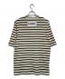 JIL SANDER (ジルサンダー) T SHIRT SS ボーダーニットカットソー ホワイト×ブラック サイズ:L：18000円