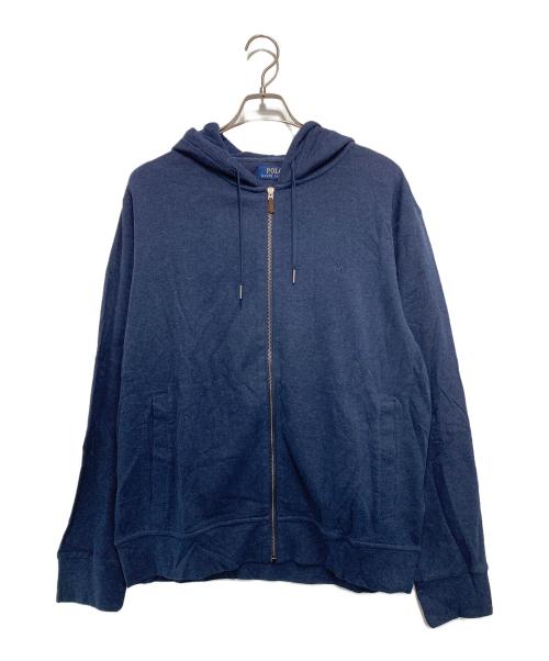 POLO RALPH LAUREN（ポロ・ラルフローレン）POLO RALPH LAUREN (ポロ・ラルフローレン) ヘリンボーンジップパーカー ネイビー サイズ:L 未使用品の古着・服飾アイテム