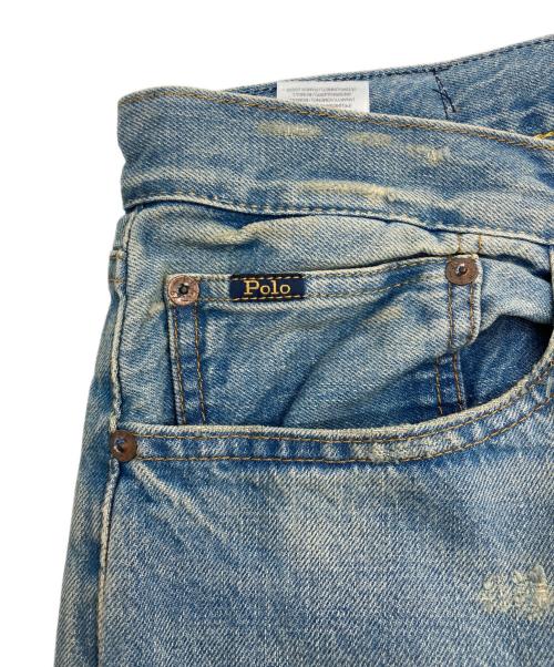 POLO RALPH LAUREN（ポロ・ラルフローレン）POLO RALPH LAUREN (ポロ・ラルフローレン) リペア加工デニムパンツ インディゴ サイズ:W36の古着・服飾アイテム
