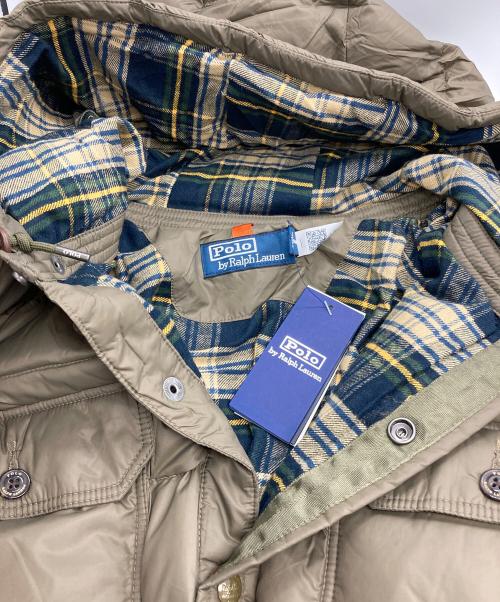 POLO RALPH LAUREN（ポロ・ラルフローレン）POLO RALPH LAUREN (ポロ・ラルフローレン) フーデッド中綿ジャケット カーキ サイズ:XL 未使用品の古着・服飾アイテム