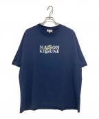 maison kitsuneメゾンキツネ）の古着「フラワーズ オーバーサイズ Tシャツ」｜ネイビー