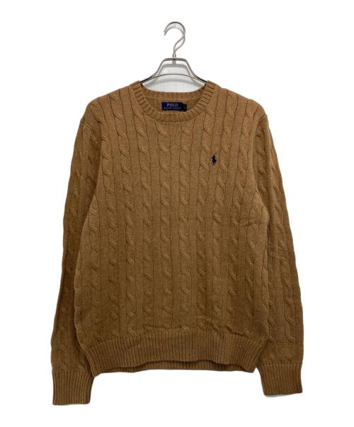 POLO RALPH LAUREN（ポロ・ラルフローレン）POLO RALPH LAUREN (ポロ・ラルフローレン) ケーブルニット ブラウン サイズ:L 未使用品の古着・服飾アイテム