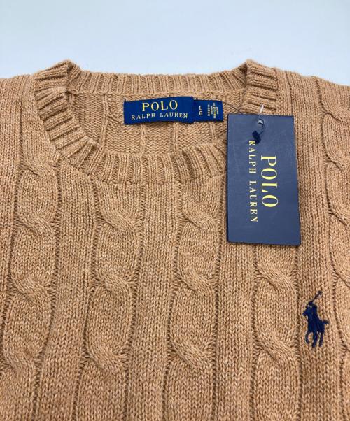 POLO RALPH LAUREN（ポロ・ラルフローレン）POLO RALPH LAUREN (ポロ・ラルフローレン) ケーブルニット ブラウン サイズ:L 未使用品の古着・服飾アイテム