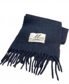 MARNIマルニ）の古着「ロゴラベル フリンジ ストール」｜ネイビー