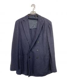 CARUSO（カルーゾ）の古着「ヘンプカシミヤダブルジャケット」｜ネイビー