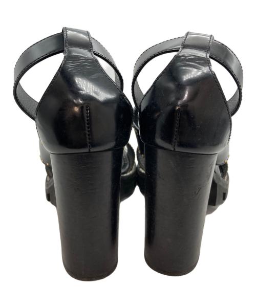 LOUIS VUITTON（ルイ ヴィトン）LOUIS VUITTON (ルイ ヴィトン) スタートレイルラインスタッズヒールサンダル ブラウン サイズ:38の古着・服飾アイテム