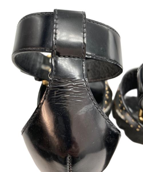 LOUIS VUITTON（ルイ ヴィトン）LOUIS VUITTON (ルイ ヴィトン) スタートレイルラインスタッズヒールサンダル ブラウン サイズ:38の古着・服飾アイテム